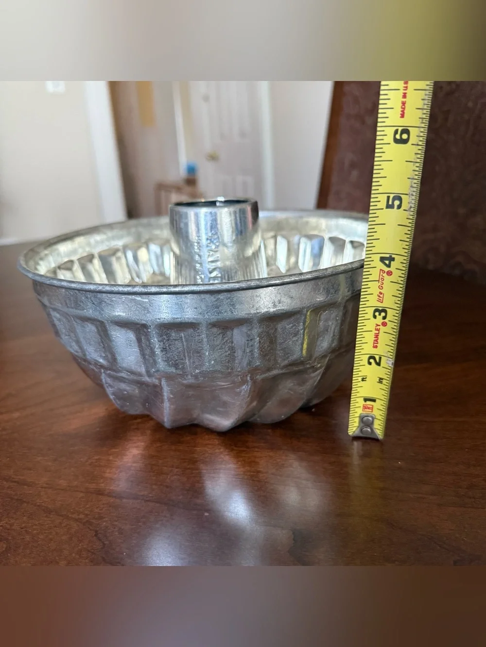 MCM Kaiser Bundt Pan West Germany Aluminum Fluted Cake Mold Jello Farmhouse 8.5”